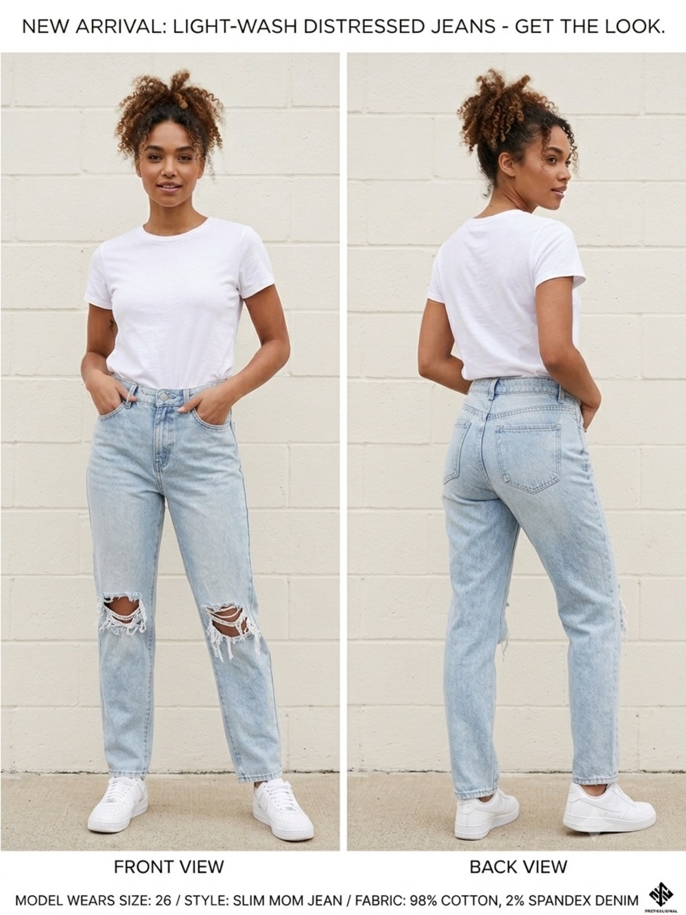 NOBO Light Blue Distressed Boyfriend Jeans